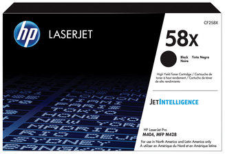 HP 58X High Yield Original LaserJet Toner Cartridge (CF258X) High-Yield Black