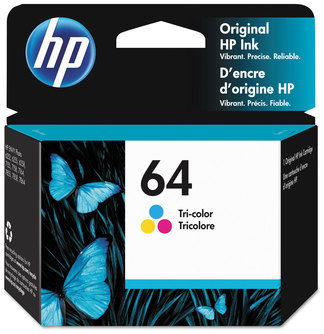 HP 64 Original Ink Cartridges (N9J89AN) Tri-Color Cartridge