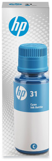 HP 31 High Yield Original Ink Bottle (1VU26AN) High-Yield Cyan