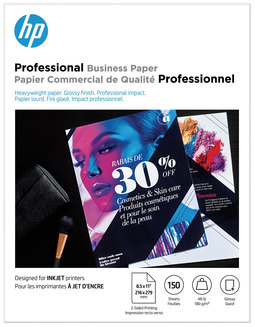 HP Inkjet Brochure Paper 98 Bright, 48 lb Bond Weight, 8.5 x 11, White, 150/Pack