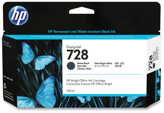 HP 728 DesignJet Ink Cartridge (3WX25A) Matte Black Original