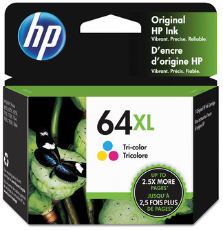 HP 64XL Tri-Color High Yield Original Ink Cartridge (N9J91AN) High-Yield