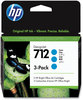A Picture of product HEW-3ED77A HP 712 DesignJet Ink Cartridges (3ED77A) 3-Pack Cyan Original Cartridge