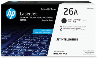 HP 26A Original LaserJet Toner Cartridges (CF226A) 2-Pack Black Cartridge