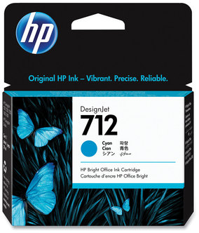 HP 712 DesignJet Ink Cartridges (3ED67A) Cyan Original Cartridge