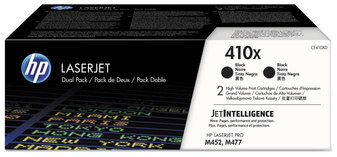 HP 410X High Yield Original LaserJet Toner Cartridges (CF410X-D) 2-Pack High-Yield Black