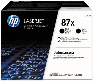 HP 87X High Yield Original LaserJet Toner Cartridges (CF287X-D) 2-Pack High-Yield Black