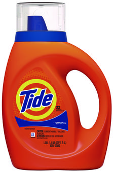 Liquid Tide Laundry Detergent, 32 Loads, 46 oz Bottle, 6/Case