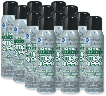 Simple Green® Foaming Crystal Industrial Cleaner & Degreaser and 20 oz Aerosol Spray, 12/Carton