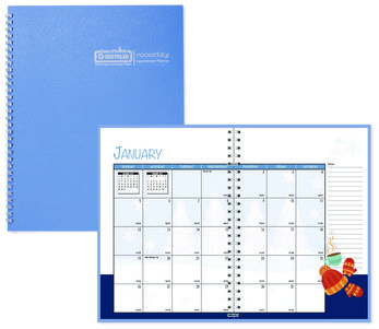 House of Doolittle™ Seasonal Monthly Planner Illustrated Seasons Artwork, 10 x 7, Light Blue Cover, 12-Month (Jan to Dec): 2024