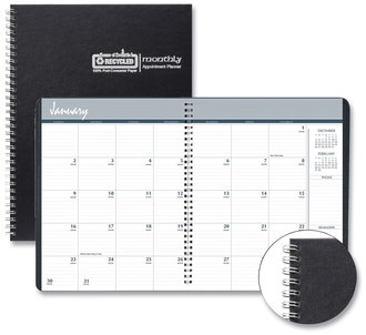 House of Doolittle™ Monthly Hard Cover Planner 11 x 8.5, Black 14-Month (Dec to Jan): 2023 2025