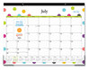 A Picture of product BLS-105496 Blue Sky® Teacher Dots Academic Year Desk Pad 22 x 17, Black Binding, Clear Corners, 12-Month (July to June): 2024 2025