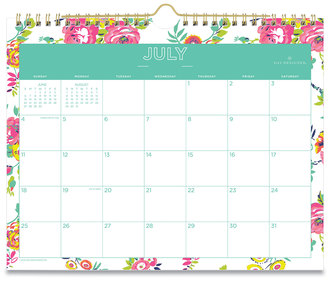 Blue Sky® Day Designer Peyton Academic Year Wall Calendar Floral Artwork, 11 x 8.75, White Sheets, 12-Month (July to June): 2024 2025