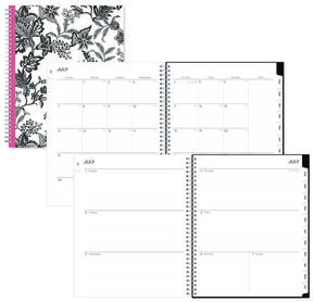 Blue Sky® Analeis Academic Year Create-Your-Own Cover Weekly/Monthly Planner Floral, 11 x 8.5, White/Black/Coral, 12-Month (July to June): 2024-2025