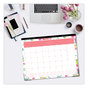 A Picture of product BLS-107938 Blue Sky® Day Designer Peyton Academic Year Desk Pad Floral Artwork, 22 x 17, Black Binding, Clear Corners, 12-Month (July-June): 2024-2025