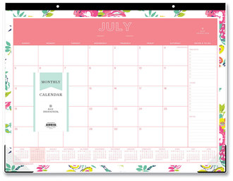 Blue Sky® Day Designer Peyton Academic Year Desk Pad Floral Artwork, 22 x 17, Black Binding, Clear Corners, 12-Month (July-June): 2024-2025