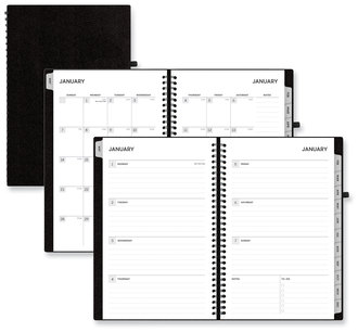 Blue Sky® Aligned™ Weekly/Monthly Planner 8 x 5, Black Cover, 12-Month (Jan to Dec): 2024