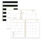 A Picture of product BLS-137885 Blue Sky® Day Designer Academic Year Daily/Monthly Frosted Planner Rugby Stripe Artwork, 10 x 8, Black/White Cover, 12-Month (July-June): 2024-2025