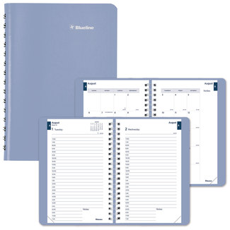 Blueline Academic Daily/Monthly Planner 8 x 5, Cyan Cover, 12-Month (Aug to July): 2024 2025