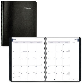 Blueline Academic Monthly Planner 11 x 8.5, Black Cover, 14-Month (July to Aug): 2024 2025