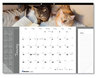 A Picture of product RED-C194115 Blueline® Pets Collection Monthly Desk Pad Furry Kittens Photography, 22 x 17, White Sheets, Black Binding, 12-Month (Jan-Dec): 2024