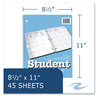 A Picture of product ROA-12145 Roaring Spring® Student Plan Book 40-Weeks: Six-Subject Day, Blue/White Cover, (100) 11 x 8.5 Sheets