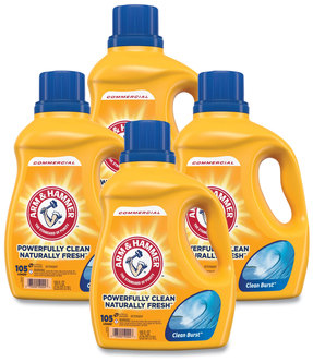Arm & Hammer™ Dual HE Clean-Burst Liquid Laundry Detergent 105 oz Bottle, 4/Carton
