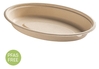 A Picture of product FIS-43OB24 Conserveware Oval Bagasse Bowls. 24 oz. 9.5 x 6 X 1.45 in. Tan. 125/bag, 2 bags/case.