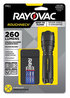 A Picture of product RAY-RN3AAABXT Rayovac® LED Aluminum Flashlight with 3 AAA Batteries. Black.