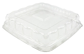 7" DOME LID FOR SQUARE BOWLS, CLEAR, 75/BAG 4/CS-300 PCS