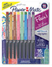 A Picture of product PAP-2129448 Paper Mate® Flair Metallic Porous Point Pen Stick, Medium 0.7 mm, Assorted Ink and Barrel Colors, 16/Pack