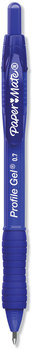 Paper Mate® Profile™ Retractable Gel Pen Medium 0.7 mm, Blue Ink, Translucent Barrel, Dozen