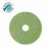 A Picture of product MMM-7000045998 3M™ TopLine 5000 Low-Speed Autoscrubber Floor Pads. 16 in. Green/Amber. 5/carton.