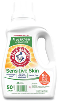 Arm & Hammer™ HE Compatible Liquid Detergent Unscented, 50 Loads, oz Bottle, 8/Carton