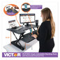 A Picture of product VCT-DCX760G Victor® High Rise™ Height Adjustable Standing Desk with Keyboard Tray 36" x 31.25" 5.25" to 20", Gray/Black