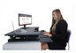 A Picture of product VCT-DCX760G Victor® High Rise™ Height Adjustable Standing Desk with Keyboard Tray 36" x 31.25" 5.25" to 20", Gray/Black