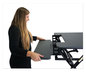 A Picture of product VCT-DCX760G Victor® High Rise™ Height Adjustable Standing Desk with Keyboard Tray 36" x 31.25" 5.25" to 20", Gray/Black