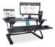 A Picture of product VCT-DCX760G Victor® High Rise™ Height Adjustable Standing Desk with Keyboard Tray 36" x 31.25" 5.25" to 20", Gray/Black