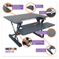 A Picture of product VCT-DCX710G Victor® High Rise™ Height Adjustable Standing Desk with Keyboard Tray 31" x 31.25" 5.25" to 20", Gray/Black