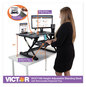 A Picture of product VCT-DCX710G Victor® High Rise™ Height Adjustable Standing Desk with Keyboard Tray 31" x 31.25" 5.25" to 20", Gray/Black