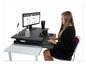 A Picture of product VCT-DCX710G Victor® High Rise™ Height Adjustable Standing Desk with Keyboard Tray 31" x 31.25" 5.25" to 20", Gray/Black