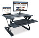 A Picture of product VCT-DCX710G Victor® High Rise™ Height Adjustable Standing Desk with Keyboard Tray 31" x 31.25" 5.25" to 20", Gray/Black