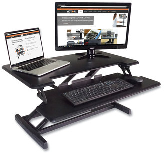 Victor® High Rise™ Height Adjustable Compact Standing Desk with Keyboard Tray 32.5 x 25 19, Black