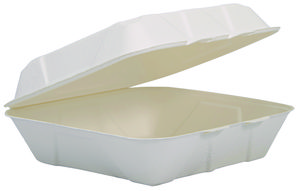 Dart® Compostable Fiber Hinged Trays. 8.98 X 9.35 X 2.17 in. Ivory. 100 trays/sleeve, 2 sleeves/carton.