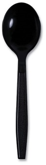 Boardwalk® Heavyweight Wrapped Polypropylene Cutlery Soup Spoon. Black. 1,000/carton.