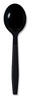 A Picture of product BWK-SSHWPPBIW Boardwalk® Heavyweight Wrapped Polypropylene Cutlery Soup Spoon. Black. 1,000/carton.