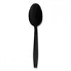 A Picture of product BWK-TEAHWPPBLA Boardwalk® Heavyweight Polypropylene Cutlery Teaspoon. Black. 1000/carton.