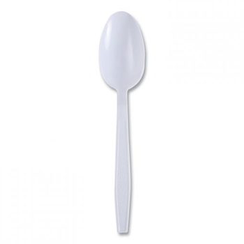 Boardwalk® Heavyweight Wrapped Polypropylene Cutlery Teaspoon. White. 1,000/carton.