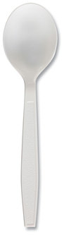 Boardwalk® Heavyweight Polypropylene Cutlery Soup Spoon. White. 1000/carton.