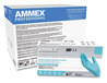 A Picture of product AXC-APFN44100 AMMEX® Professional Powder-Free Nitrile Exam Gloves. 3 mil. Medium. Light Blue. 100 gloves/box, 10 boxes/carton.